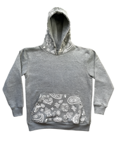 Load image into Gallery viewer, Grey Paisley Hoodie
