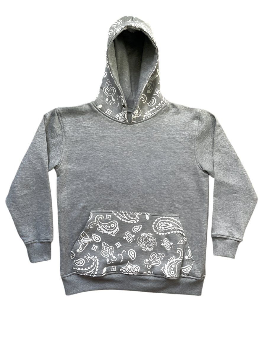 Grey Paisley Hoodie