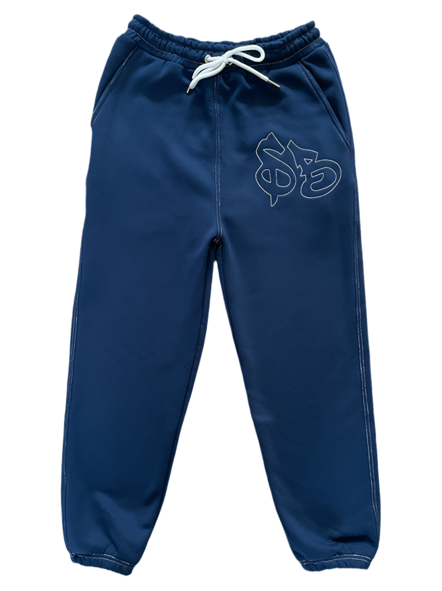 Navy Contrast Joggers