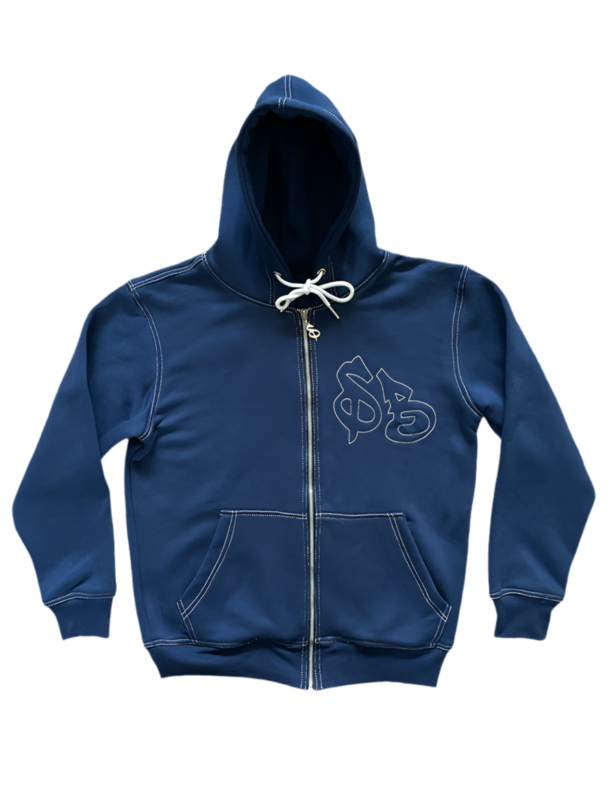 Navy Contrast Hoodie