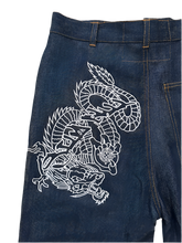 Load image into Gallery viewer, Navy Dragon Logo Jeans
