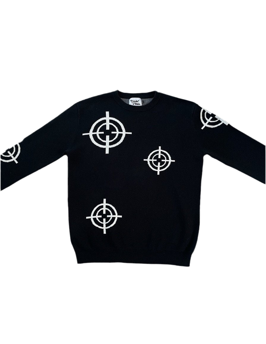 Black Crosshair Knit