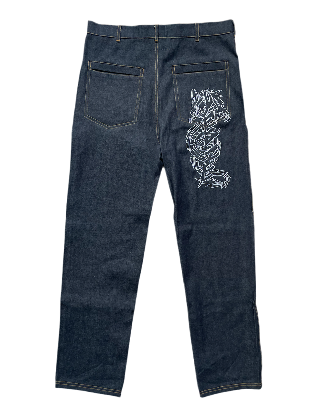 Navy Scriptdragon Denim
