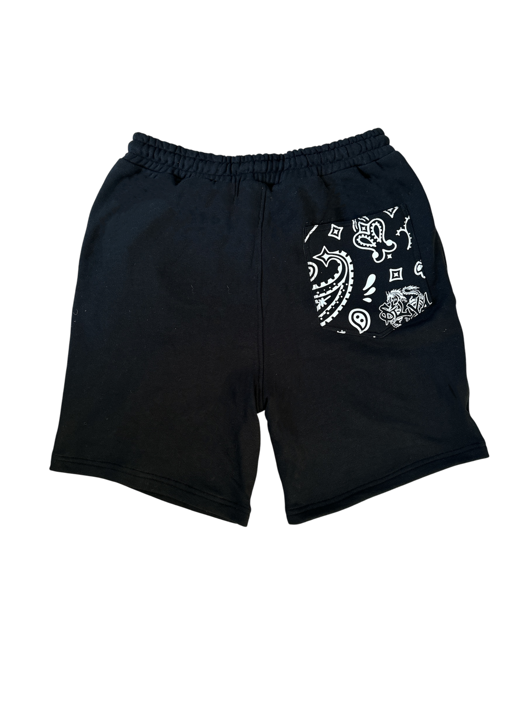 SAMPLE BLACK PAISLEY POCKET SHORTS