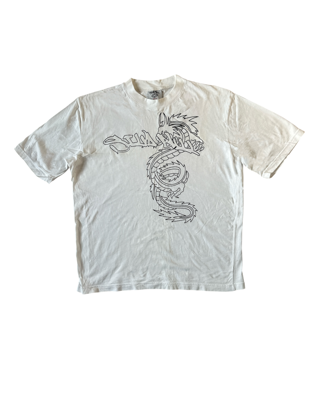 SAMPLE WHITE OUTLINE DRAGON LOGO TEE