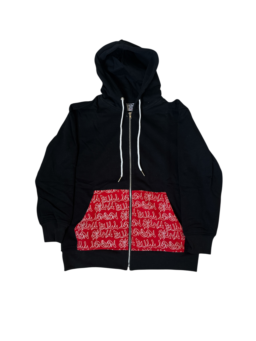 SAMPLE BLACK RED POCKET ZIP-UP HOODIE