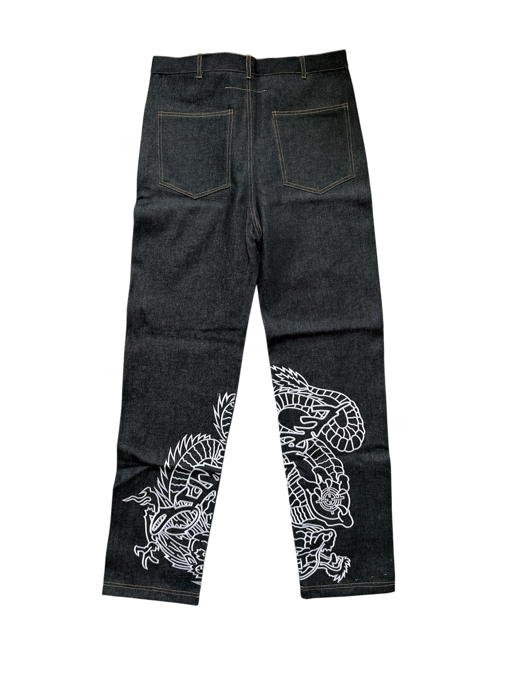SAMPLE DRAGON LOGO CALF LOGO JEANS