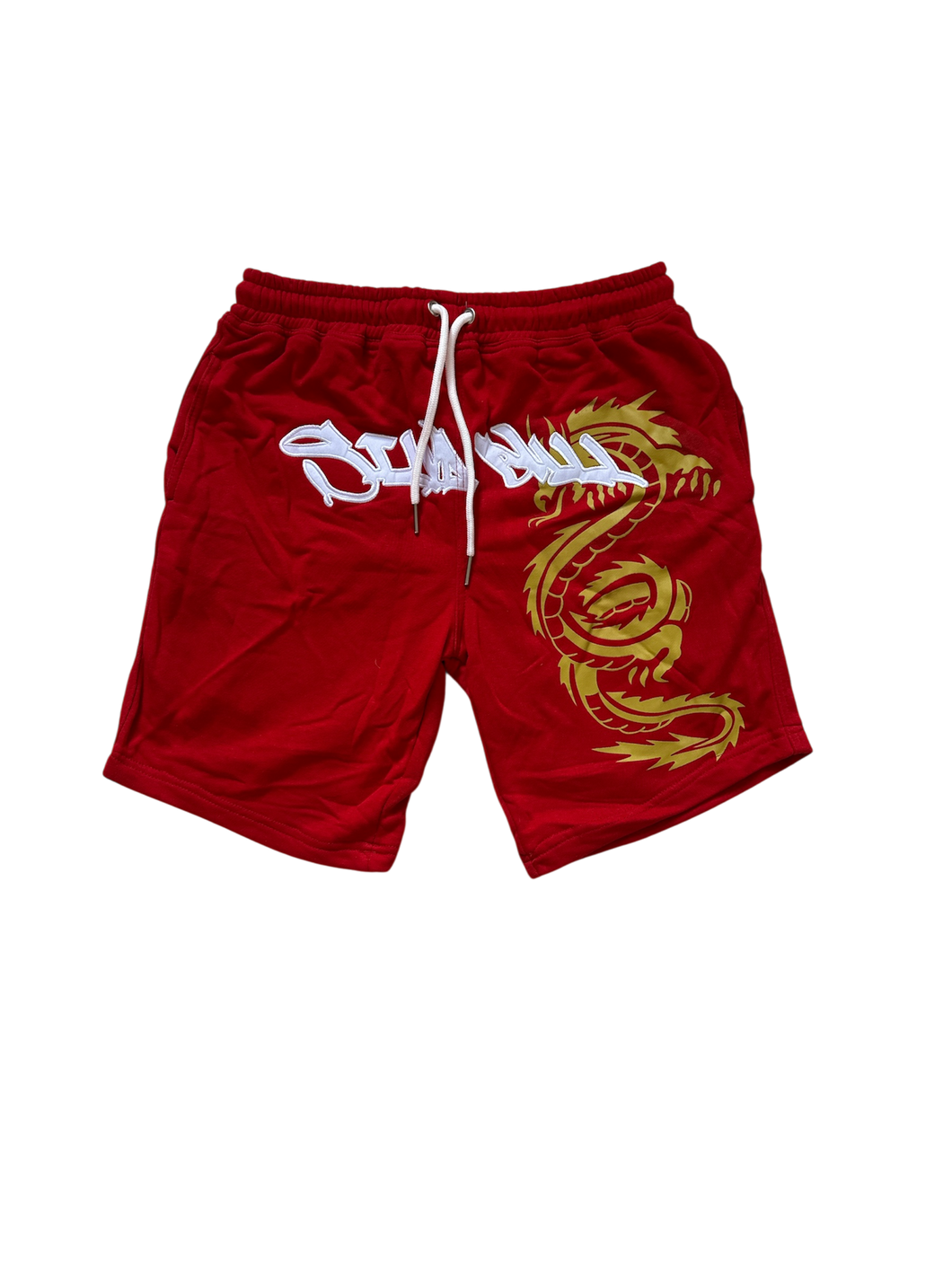 SAMPLE RED & GOLD DRAGON SHORTS